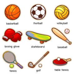 Vocabulary sport character Royalty Free Vector Image Learning English For Kids, Kids English, English Vocab, English Language Teaching, English Lessons For Kids, Learn English Vocabulary, English Vocabulary Words Learning, English Writing, English Language Learning