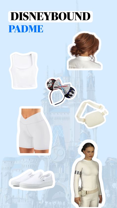 disneybound - disney world - disney land - disney parks - outfit - packing - magic kingdom - epcot - universal - princess - villian - inspired - padme - star wars - lightsaber - white - brown hair - brunette - r2d2 Disney Bounding Star Wars, Padme Disneybound, Star Wars Disney Bound, Star Wars Disney Outfit, Padme Star Wars, Padme Outfits, Thanksgiving Disney, Star Wars Inspired Outfits, Star Wars Disneybound