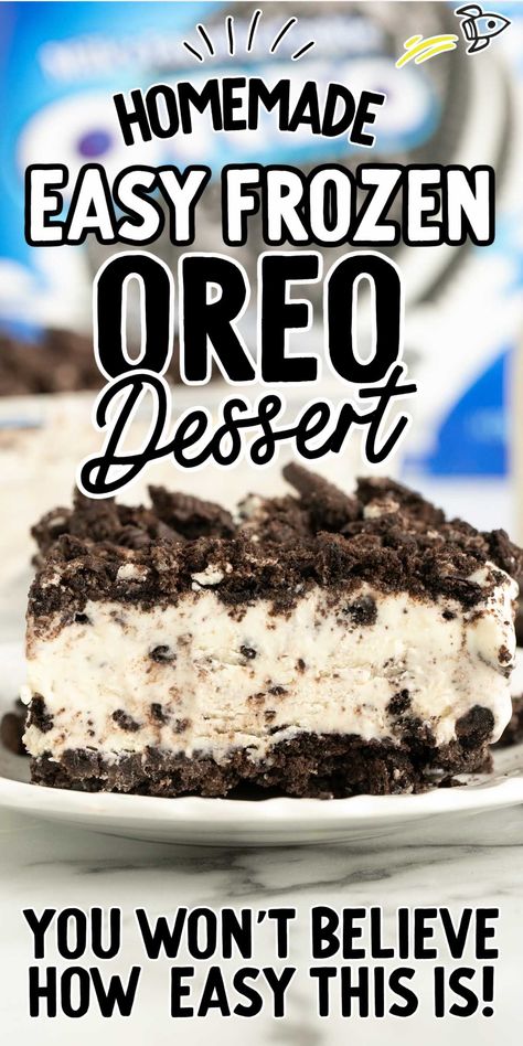 Easy Frozen Oreo Dessert, Frozen Oreo Dessert Recipes, Oreo Deserts, Dessert Casseroles, Frozen Oreo Dessert, Oreo Cookie Dessert, Oreo Dessert Easy, Baked Chocolate Pudding, Frozen Deserts