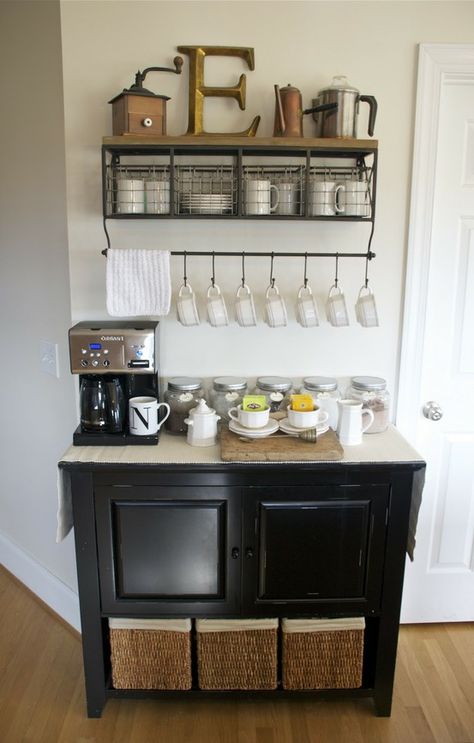 hopes & dreams: project plans: kitchen island & coffee/bar cart Diy Coffee Station, Diy Coffee Bar, Home Coffee Stations, Bar Inspiration, Coffee Nook, Home Coffee Bar, Casa Vintage, Makeover Ideas, Coffee Station