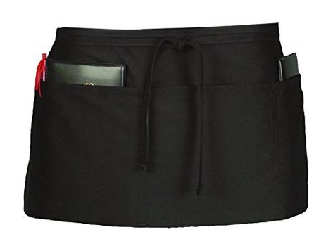 Amazon.com: Ritz CL3PWACBK 4 Pocket Waist Serving Apron, Black, 1 Pack, One Size: Gateway Different Body Sizes, Waitress Apron, Cover Books, Waist Apron, Bib Apron, Serving Size, Body Size, Girl Top, Table Linens