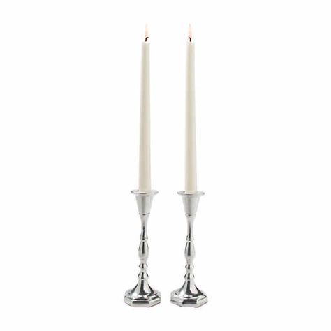 Silver Candle Holder Set | Oriental Trading Silver Candle Stand, Silver Candle Sticks, Long Candle, Silver Candle Holders, Candle Stands, Silver Candle, Silver Candlesticks, Anniversary Dinner, Candle Sticks