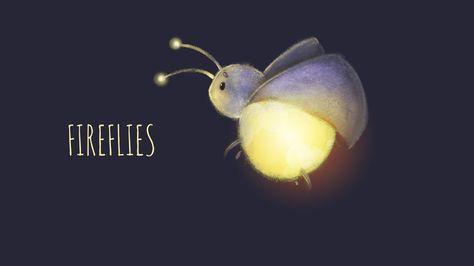 Ray The Firefly, Fireflies Painting, Firefly Drawing, Firefly Painting, Firefly Tattoo, Lighting Bugs, Fly Drawing, Colored Nail Tips, Firefly Art