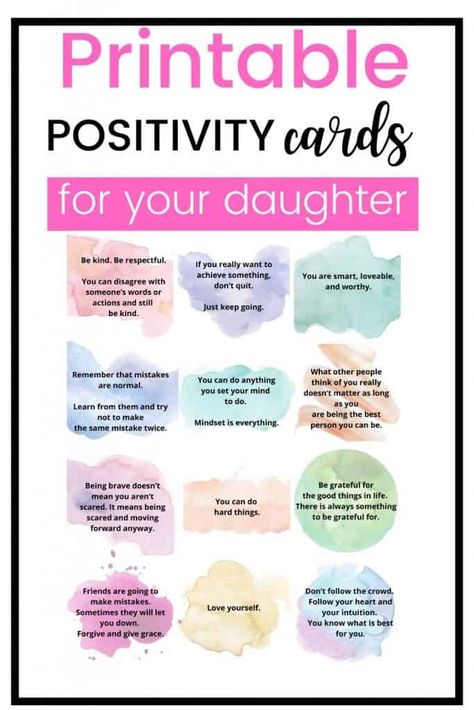 Sweet Notes For My Daughter Lunch, Words Of Encouragement Cards, Lunch Notes For Daughter, Lunch Box Notes For Daughter, Empowering Girl Quotes, Sweet Gestures, Encouragement Printables, Encouraging Notes, Relationship Breakdown