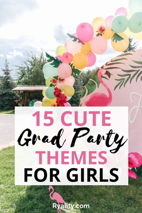 OMG I've been looking everywhere for girls high school graduation themes and this list is so helpful and has so many good ideas High School Graduation Themes, Graduation Party Theme Ideas, Grad Party Themes, College Graduation Party Themes, High School Graduation Party Themes, Graduation Themes, Party Themes For Girls, Grad Party Theme, Girl Graduation Party