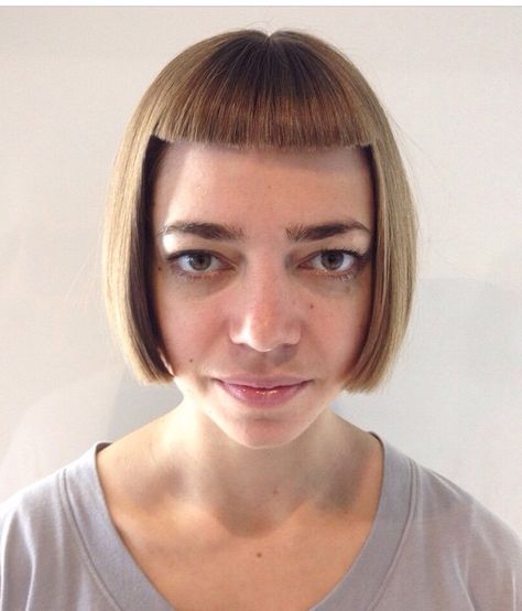 Hair cut by Valentina #bob #fringe #hairdare Funny Short Haircut, Fringe Short Hairstyles, Cute Fringe Haircuts, Fringe Haircut Short Hair, Bangs Memes Hair, Bangs Meme Hair Funny, Straight Short Haircut With Bangs, Fringe For Straight Hair, Hair Cut With Bangs For Girl