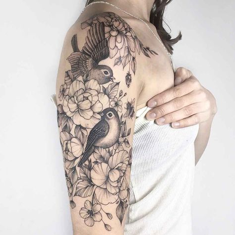 Light tattoos by Yarina Tereshchenko Bird Tattoo Sleeves, Robin Tattoo, Bright Tattoos, Finger Tattoo For Women, Light Tattoo, Tattoo Now, Chest Tattoos For Women, Bird Tattoo, Tattoo Magazines