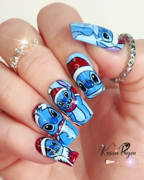 "🎨✨ Discover the unique world of nail art with me, a passionate self-taught nail artist from Bulgaria. I bring your favorite childhood cartoons, iconic movie scenes, popular snack brands, and more to life, right on my nails! Each design, meticulously hand-painted, represents hours of dedication. #NailArt #PopCultureNails #DIYNailDesigns #MovieNails #CartoonNails #SnackNails #Handpainted #NailArtist #BulgarianArt #TVSeriesNails #GameNails" Stitch Christmas Nails, Beach Nails Art, Lilo And Stitch Cake, Iconic Movie Scenes, Lily Nails, Kids Nail Designs, Christmas Stitch, 2023 Beach, Snack Brands