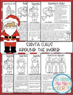 Santa Around The World, Santa Day At School, Christmas Crafts Around The World, Third Grade Christmas, History Of Santa Claus, St Claus, Santa Activity, Santa Claus Story, Santa Claus Pictures