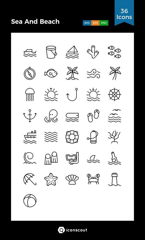 Beach Symbols, Icon Doodles, Sea Icons, Embroidery Journal, Cafe Icon, Tourism Design, Sea And Beach, Holiday Icons, Small Girly Tattoos