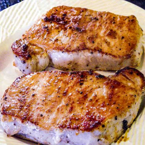 Pan Seared Oven Roasted Pork Chops | 101 Cooking For Two Cooking Pork Steaks, Baked Boneless Pork Chop Recipes, Oven Roasted Pork Chops, Thick Pork Chops, Best Baked Pork Chops, Roasted Pork Chops, Pork Loin Chops Recipes, Oven Roasted Pork, Baked Pork Loin