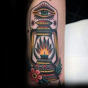 Gentleman With Old School Lantern Traditional Inner Forearm Tattoo Traditional Lantern Tattoo, Lantern Tattoo Design, Lamp Tattoo, Lantern Tattoo, Traditional Tattoo Inspiration, Inner Forearm Tattoo, Salsa Music, Western Tattoos, Camping Vibes