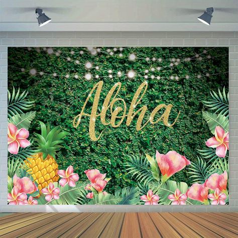 Faster shipping. Better service Luau Prom Theme, Hawaiian Party Decorations For Adults, Luau Party Ideas Decorations, Hawaiian Backdrop, Baby Shower Little Pumpkin, Baby Shower Photo Backdrop, Hawaiian Themed Party, Shower Photo Backdrop, Pooh Cartoon