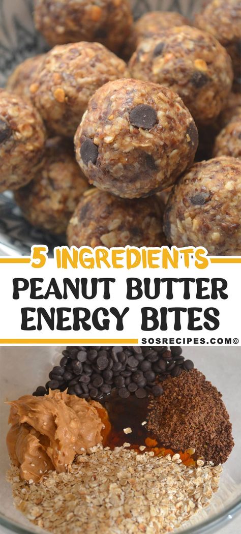 No Bake 5 Ingredients Peanut Butter Energy Balls are loaded with old-fashioned oats, flax seeds, and peanut butter. These Energy Balls are a healthy protein-packed snack! Peanut Butter Energy Balls Flaxseed, Peanut Butter Protein Balls With Flax Seed, Energy Bites With Flax Seed, Protein Balls Flax Seed, Protein Balls With Flax Seed, Energy Balls With Flax Seed, Flax Seed Protein Balls, Protein Energy Balls, Protein Balls Healthy