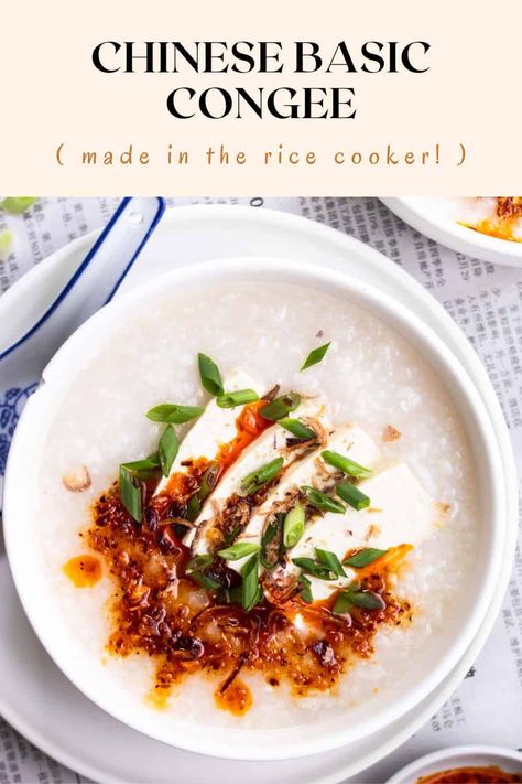 Congee In Rice Cooker, Rice Cooker Congee, Rice Dishes Recipes, Pressure Cooker Rice, Asian Noodle Dishes, Vegan Asian Recipes, Plant Based Recipes Dinner, Healthy Rice, Vegan Rice