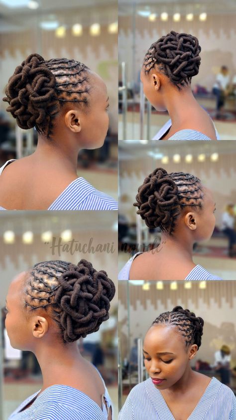 Beautiful 😍 Wool Dreads Hairstyles, Thread Hairstyles African Hair Natural, African Threading Hairstyles, Thread Hairstyles, Threading Hairstyles, Dreads Locks, African Threading, Chiffon Styles, Natural Hair Wedding