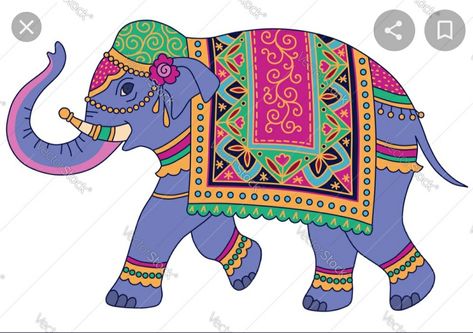 Indian Elephant Drawing, Indian Elephant Art, Drawing Indian, Elephant Template, Elephant Artwork, Rajasthani Art, Elephant Images, Elephant Illustration, Elephant Drawing