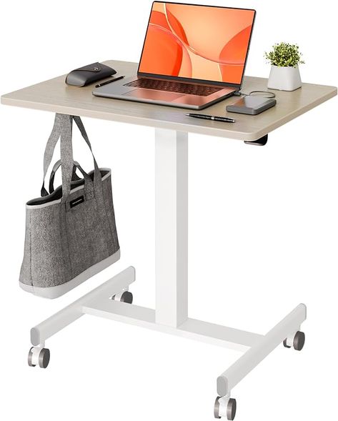 Rolling Standing Desk, Mobile Standing Desk, Lift Desk, Desk For Home Office, Mobile Desk, Desk Workstation, Computer Workstation, Work Station Desk, Laptop Desk