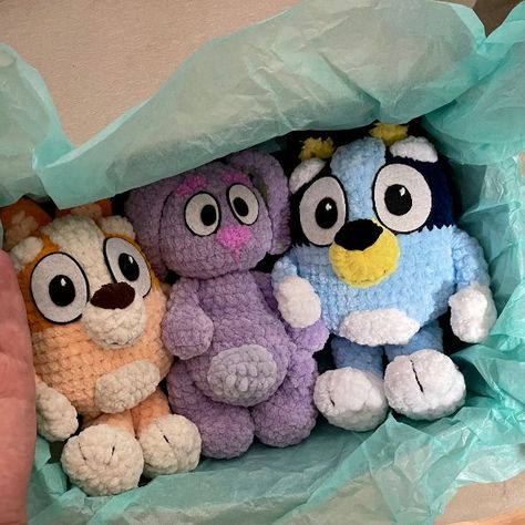 Handmade soft toys set, adorable and safe gift for children - Inspire Uplift Bingo Funny, Disney Crochet Patterns, Bluey Bingo, Handmade Soft Toys, Modern Crochet Patterns, Quick Crochet Patterns, Small Toys, Fun Crochet Projects, Quick Crochet