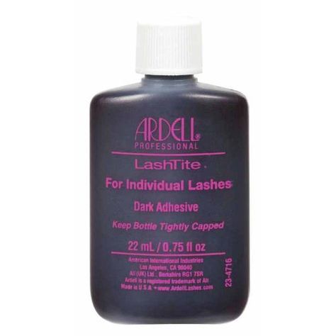 Ardell Lashtite Adhesive, Dark, 0.75 fl.oz. Bottle Best Individual Lash Glue, Best Eyelash Glue, Lashes Ardell, Ardell Demi Wispies, Primark Lash Individuals, Best False Eyelashes, Individual Lashes Primark, Artificial Eyelashes, Gene False