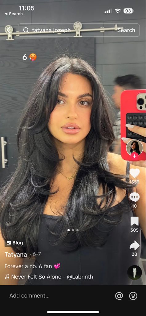 Dark Layers With Highlights, Round Face Layered Hair, Long Layers With Curtain Bangs Round Face, Dark Brown Hair With Face Framing Layers, Asian Long Layered Hair, Long Layers With Face Framing Pieces 90s, Bombshell Layers, Tara Yummy Hair, Bangs Long Hair Round Face