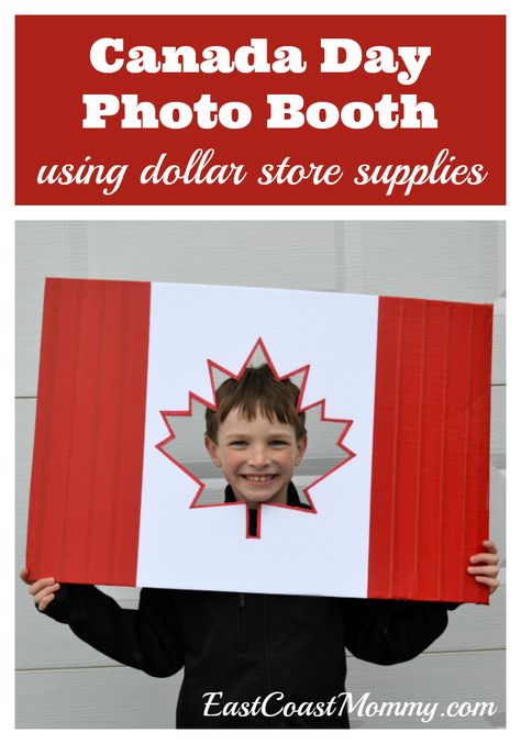 This is a great Canada Day DIY! I love that this Canada Day photo booth is easy and inexpensive to make. Who doesn't love a good dollar store craft? #CanadaDay #CanadaDayCraft #PhotoBooth #dollarstorecraft Canada Party Decorations, Canada Day Ideas, Canadian Citizenship Party, International Day Ideas, Canada Day Party Ideas, Canada Themed Party, Canada Day Activities For Kids, Canada Day Crafts For Kids, Canada Day Decor