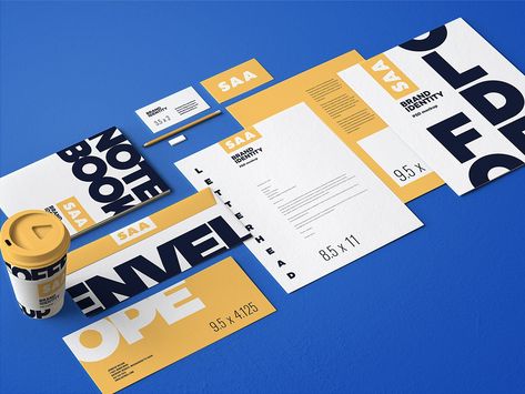 Branding Stationery Mockup Set | Free-Mockup.com Branding Mockups Free, Graphic Design Mockup, Identity Branding, Stationery Mockup, Print Mockup, Branding Mockups, Printing Business, Premium Wordpress Themes, Mockup Free Psd