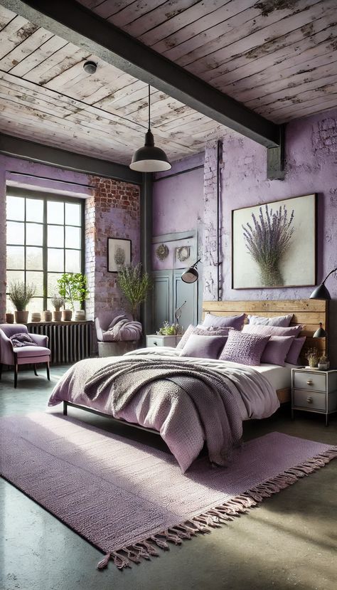 💫 20+ Magical Lavender Bedroom Ideas You Need to See Now Purple And Gray Guest Bedroom, Purple Earthy Bedroom, Bedroom Lavender Walls, Light Purple Bedroom Decor, Gold And Purple Bedroom, Lavendar Bedroom Aesthetic, Grey And Lavender Bedroom, Gray And Lavender Bedroom, Lilac Room Aesthetic