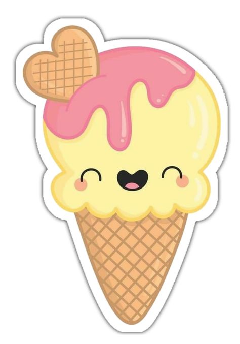 Cute Ice Cream Stickers, Anna Clara, Ice Cream Sticker, Candy Images, Ice Cream Theme, Candy Stickers, Candy Theme, Ice Cream Birthday, Kawaii Doodles