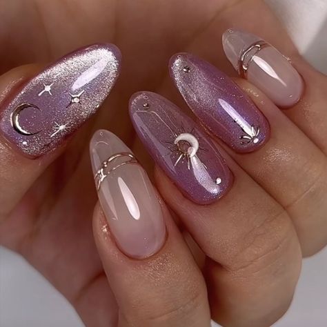 Pink Chrome Nails, Wedding Nails Glitter, Purple Nail Designs, Eye Nails, Nails Polish, Cat Eye Nails, Prom Nails, Funky Nails, Chic Nails