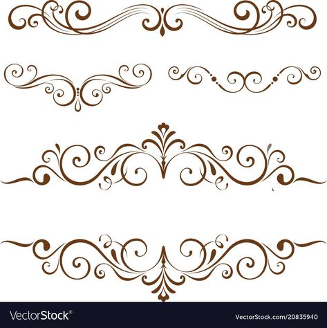 Swirl Design Pattern, Vintage Frames Vector, Swirly Designs, Rangoli Borders, Flower Icons, Wood Burning Patterns, Stencil Patterns, Scroll Design, Vector Drawing