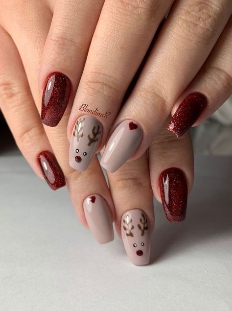 Christmas Nails Easy, Goth Nails, Christmas Gel Nails, Her Nails, Christmas Nails Acrylic, Festival Nails, Xmas Nails, Christmas Nail Designs, Christmas Nail