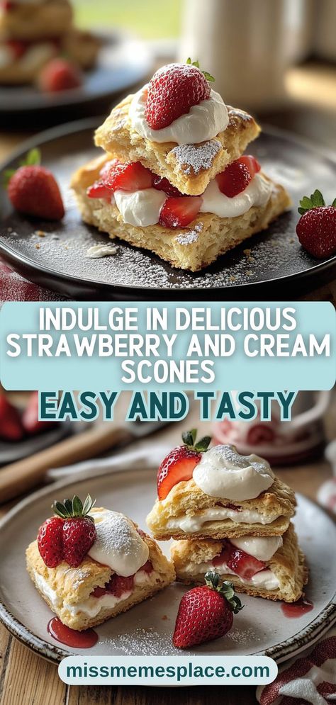 Treat yourself to the indulgent experience of our Delicious Strawberry and Cream Scones! These delightful pastries are bursting with juicy strawberries and a creamy texture, making them the perfect accompaniment for tea or coffee. With our foolproof recipe, you'll master the art of scone-making in no time. Learn how to avoid common mistakes and get tips for storing leftovers to enjoy later. Whether you’re hosting a gathering or just enjoying a quiet morning, these scones will brighten your day! Strawberry Scone, Cream Scones Recipe, Baked Scones, How To Make Scones, Strawberry And Cream, Scones Easy, Quiet Morning, Strawberry Preserves, Cream Scones