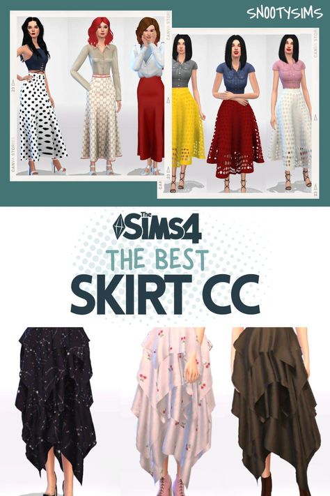 Top Skirts for any Sim in The Sims 4, includes Maxis Match and Alpha CC! Sims 4 Cc Flowy Skirt, Sims 4 Cc Skirts Female, Sims Cc Long Skirt, Sims 4 Cc Ruffle Skirt, Sims 4 Cc Long Skirts, Maxi Skirt Sims 4 Cc, Sims 4 Long Skirt Cc Maxis Match, Sims 4 Male Skirt, Sims 4 Maxi Skirt Cc