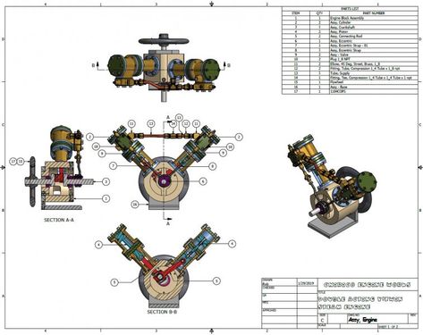 Two Cylinder Double Acting Steam Engine | Home Model Engine Machinist Forum Engine Drawing, Model Engineering, Steam Engine Model, Mechanical Engineering Design, Home Model, Bar Stock, Building Drawing, Spin Art, Nickel Plating