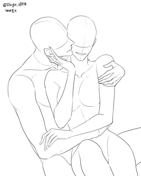 Couple Referance Pose, Love Art Reference Drawing, 2 Person Anime Poses, Drawing Body Base Couple, Big Hands Reference, Couple Figure Drawing, Man And Woman Pose Reference Drawing, Person With Arm Around Someone Reference, Anime Poses Reference Full Body Couple