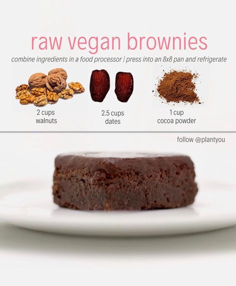 Found on Instagram ..... PlantYou Raw Vegan Brownies, Healthy Fruit Smoothies, Resep Smoothie, Fruit Smoothie Recipes Healthy, Vegan Brownies, Healthy Vegan Desserts, Vegan Brownie, Dessert Aux Fruits, Healthy Sweets Recipes