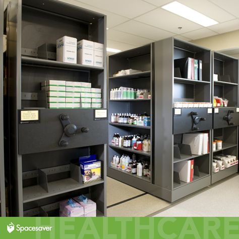 See how Spacesaver can provide complete solutions for drug and supply storage in pharmacies, maximizing the potential of available space!  #HealthcareStorage #PharmacySolutions #Spacesaver #StorageSolutions Supply Room, Office Supply Storage, Add Storage, Warehouse Storage, Medication Management, Storage Room, Space Savers, Pharmacy, Shelving Unit