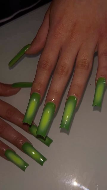 Olives Nails, Lime Green Nails, Instagram Money, Neon Green Nails, Green Acrylic Nails, Long Acrylic Nail Designs, Airbrush Nails, Green Nail Designs, Drip Nails