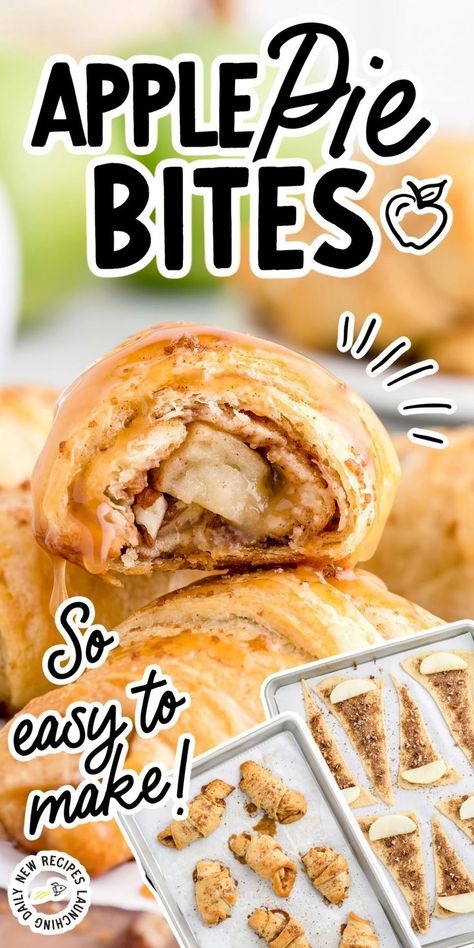 Apple Pie Bites Apple Pillsbury Crescent, Small Apple Pies, Apple Pie Bites Recipe, Crescent Roll Pastry, Special Deserts, Pillsbury Crescent Roll Recipes, Apples Recipes, Apple Bites, Apples And Cinnamon