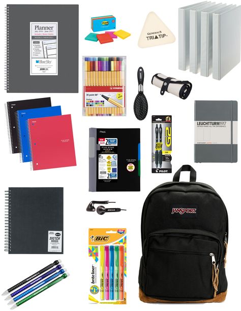 Whats In My Backpack High School, On-the-go Bags For Back To School, Things U Need In Ur School Bag, On-the-go Standard Backpack For Back To School, What’s In My School Backpack Ideas, What’s In My Backpack High School, College School Supplies List, School Organization For Teens, High School Supplies