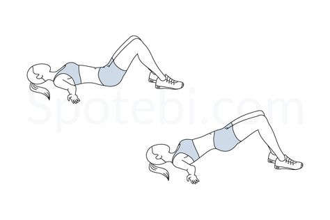 Glute bridge exercise guide with instructions, demonstration, calories burned and muscles worked. Learn proper form, discover all health benefits and choose a workout. http://www.spotebi.com/exercise-guide/glute-bridge/ Spotebi Workout, Bridge Exercise, Equipment Exercises, Basic Exercise, Glute Building, Hip Flexor Exercises, Bridge Workout, Strength Exercises, Home Exercise Program