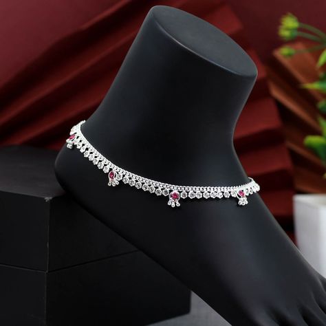 Anklets Online, Anklets Indian, Rhinestone Anklet, Indian Wedding Jewelry, Anklet Jewelry, Silver Rhinestone, Top Priority, White Stone, Brass Color