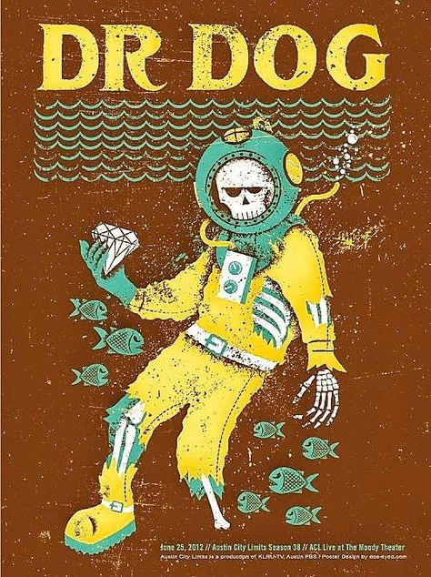 https://flic.kr/p/28Hr3S8 | Poster art for Dr. Dog Dr Dog, Gig Posters Design, Omg Posters, Poster Rock, Dog Skull, Concert Poster Art, Concert Poster Design, Rock Band Posters, Punk Poster