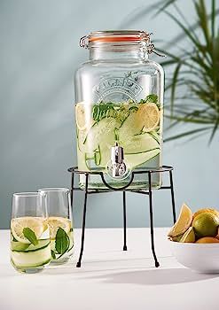 Kilner 5 Litre Round Glass Clip Top Drinks Dispenser : Amazon.co.uk: Home & Kitchen