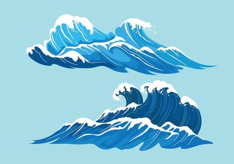 Set Illustration of High Seas with Giant Waves - Download Free ... Giant Waves, Sea Illustration, Comics Illustration, Wave Illustration, Waves Vector, John James Audubon, Popular Art, Color Vector, Sea Waves