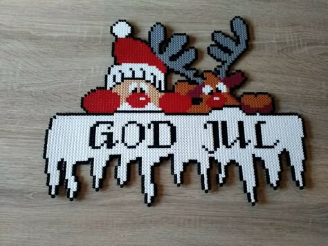 Jul Perler, Hama Beads Christmas, Christmas Perler Beads, Perler Bead Designs, Hama Beads Design, Beads Design, Hama Beads Patterns, Iron Beads, Christmas Bead