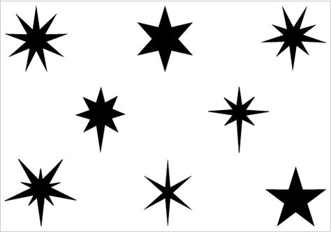 Cuadros Diy, Star Silhouette, Star Stencil, Silhouette Clip Art, Silhouette Christmas, Stencil Templates, 문신 디자인, Cameo Projects, Noel Christmas