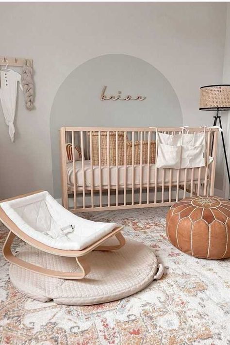 How To decorate Your Baby's Room In Neutral Colors Nursery Accent Walls, Cozy Baby Room, Boho Baby Room, Nursery Accent Wall, Baby Nursery Inspiration, Baby Room Themes, Baby Room Neutral, Baby Boy Room Decor, Girl Nursery Room