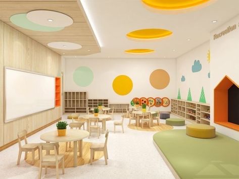 Preschool Furniture, Kindergarten Interior, Preschool Designs, Classroom Interior, Daycare Design, Daycare School, Preschool Rooms, Kids Cafe, Kindergarten Design